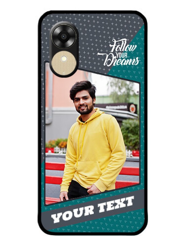 Custom Oppo A1k Personalized Glass Phone Case - Background Pattern Design with Quote
