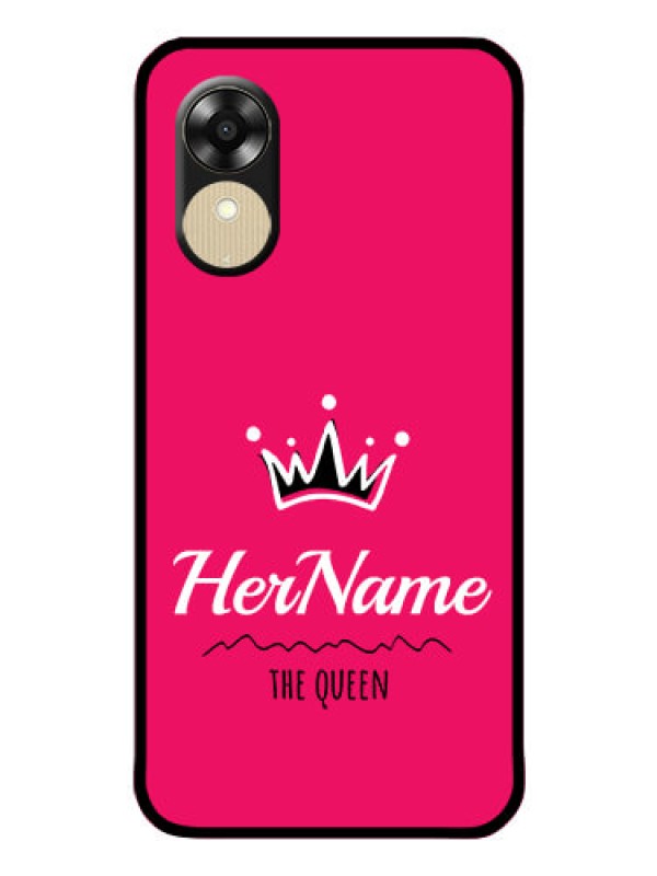 Custom Oppo A1k Glass Phone Case Queen with Name