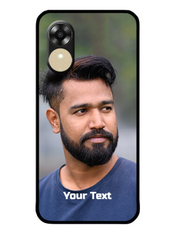 Custom Oppo A1k Glass Mobile Cover: Photo with Text
