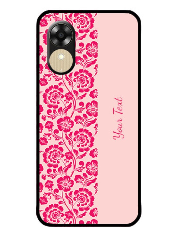 Custom Oppo A17k Custom Glass Phone Case - Attractive Floral Pattern Design