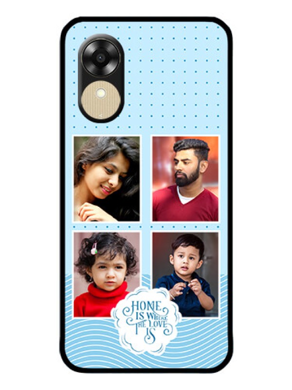 Custom Oppo A17k Custom Glass Phone Case - Cute love quote with 4 pic upload Design