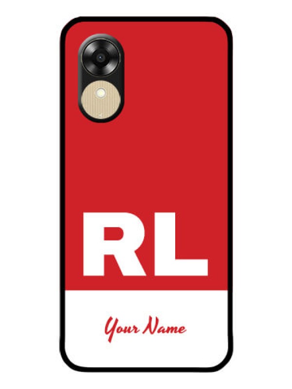 Custom Oppo A17k Personalized Glass Phone Case - dual tone custom text Design
