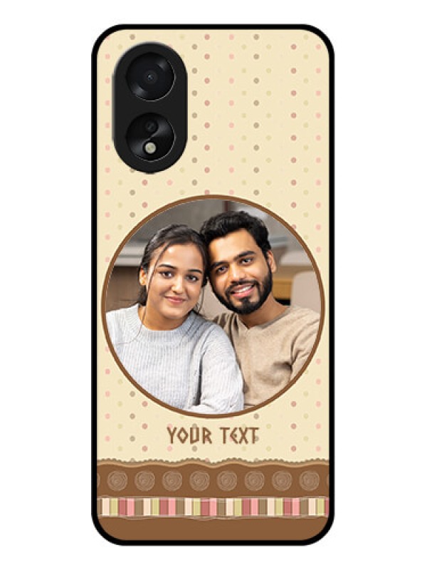 Custom Oppo A18 Custom Glass Phone Case - Brown Dotted Mobile Case Design