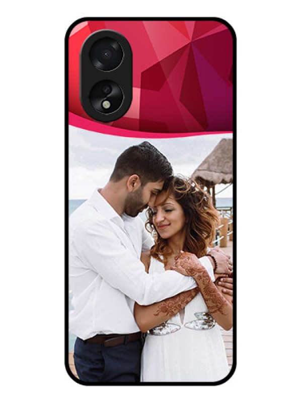 Custom Oppo A18 Custom Glass Phone Case - Red Abstract Design
