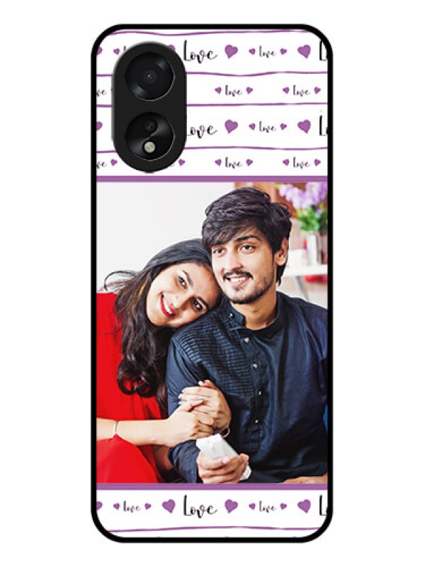 Custom Oppo A18 Custom Glass Phone Case - Couples Heart Design