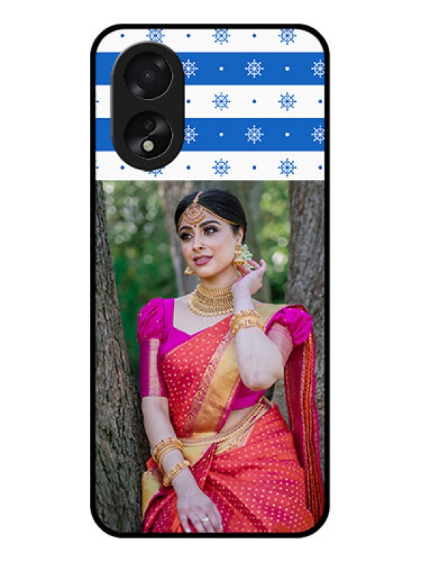 Custom Oppo A18 Custom Glass Phone Case - Snow Pattern Design