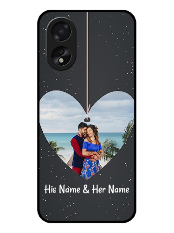 Custom Oppo A18 Custom Glass Phone Case - Hanging Heart Design