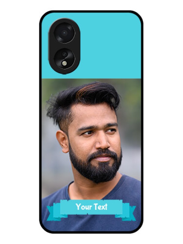 Custom Oppo A18 Custom Glass Phone Case - Blue Color Design