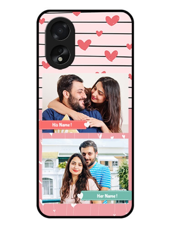 Custom Oppo A18 Custom Glass Phone Case - Photo With Heart Design