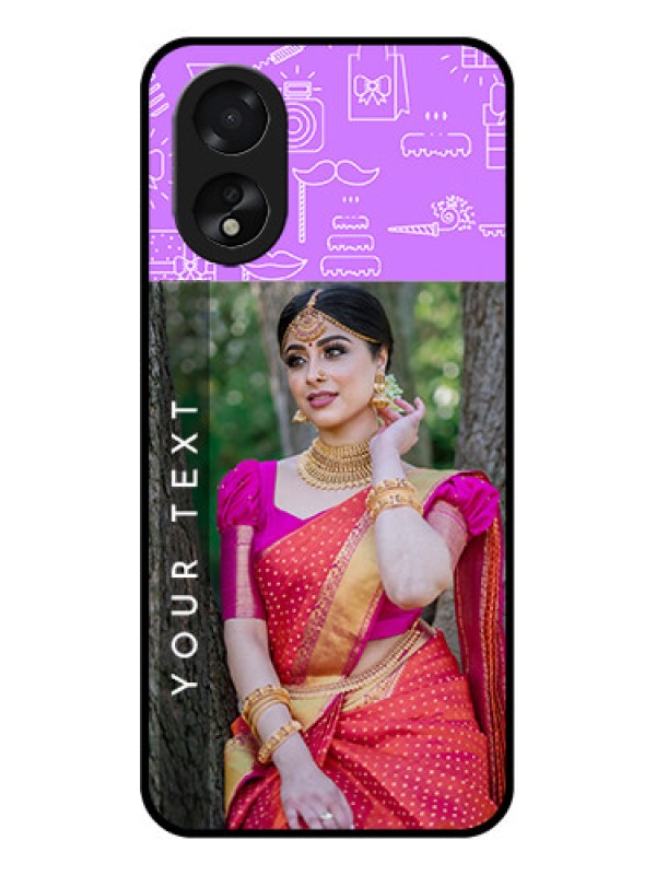 Custom Oppo A18 Custom Glass Phone Case - Birthday Icons Design