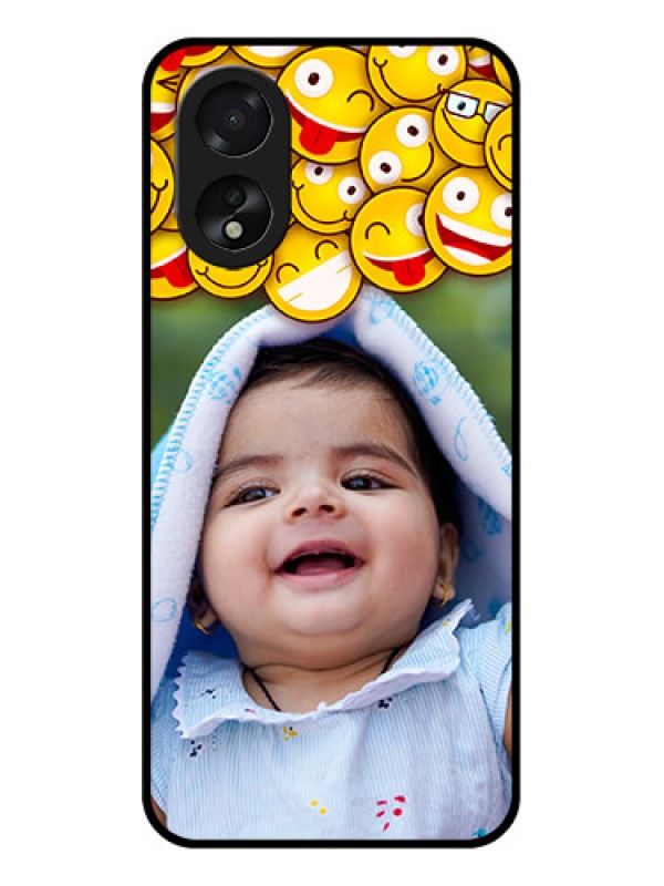 Custom Oppo A18 Custom Glass Phone Case - With Smiley Emoji Design