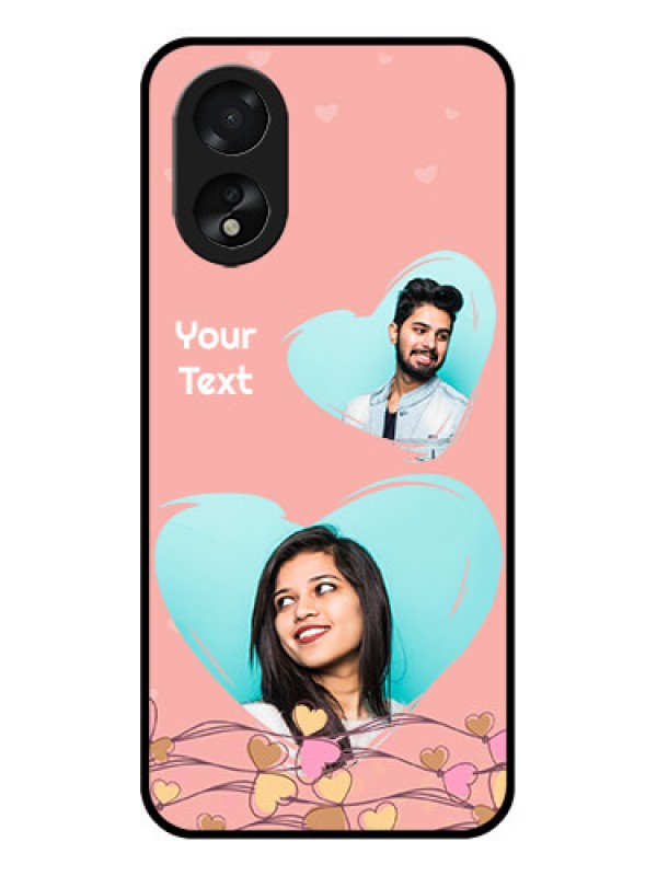 Custom Oppo A18 Custom Glass Phone Case - Love Doodle Design