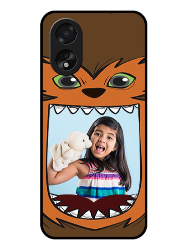 Custom Oppo A18 Custom Glass Phone Case - Owl Monster Back Case Design