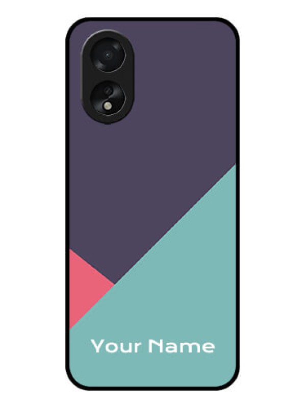 Custom Oppo A18 Custom Glass Phone Case - Tri Color Abstract Design