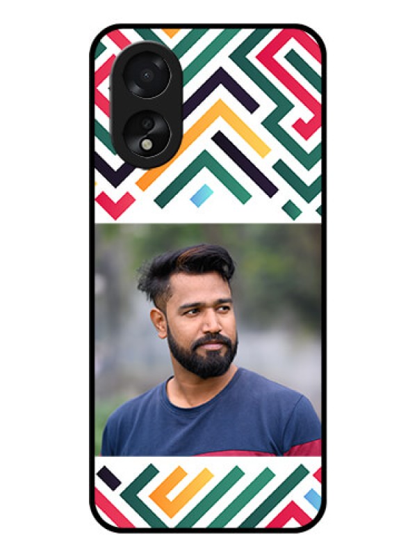 Custom Oppo A18 Custom Glass Phone Case - Colorful Maze Pattern Design