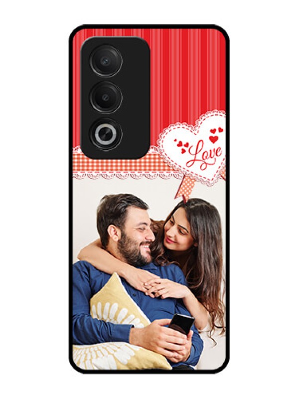 Custom Oppo A3 Pro 5G Custom Glass Phone CaseRed Love Pattern Design