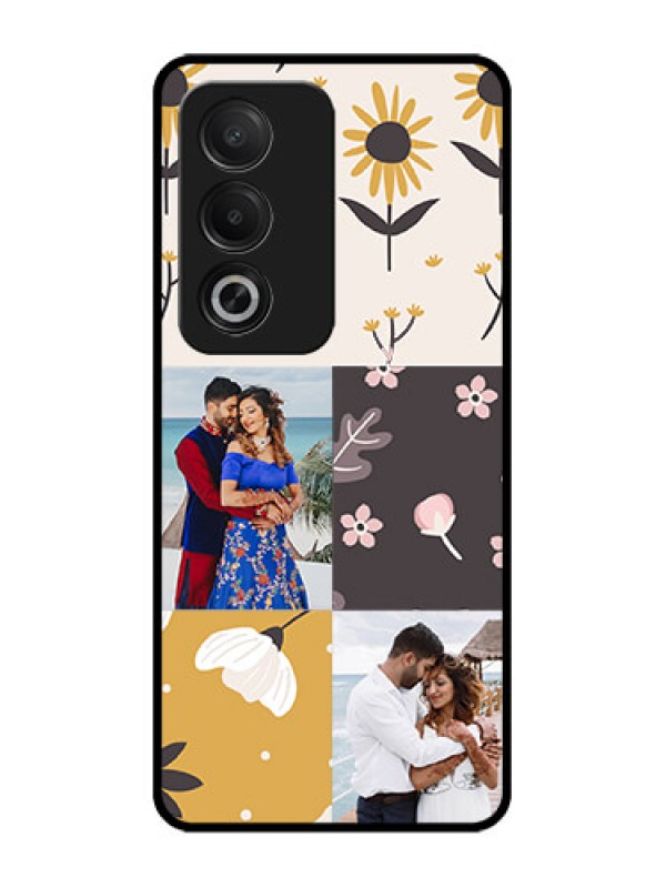 Custom Oppo A3 Pro 5G Custom Glass Phone Case3 Images With Floral Design