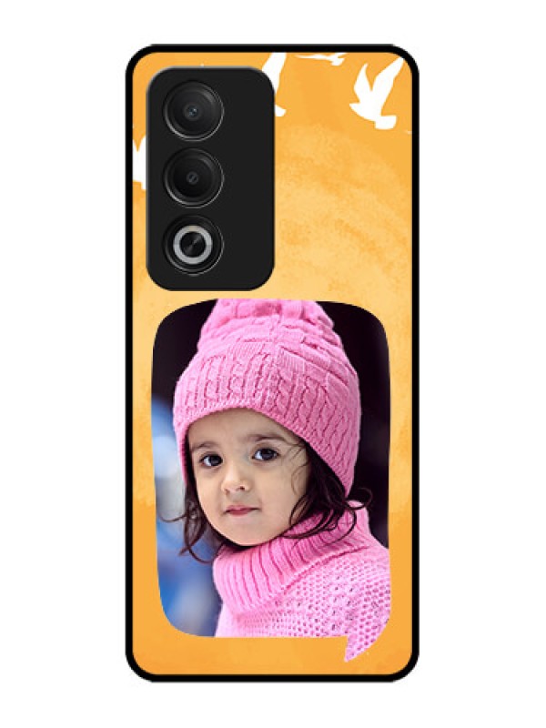 Custom Oppo A3 Pro 5G Custom Glass Phone CaseWater Color Design With Bird Icons