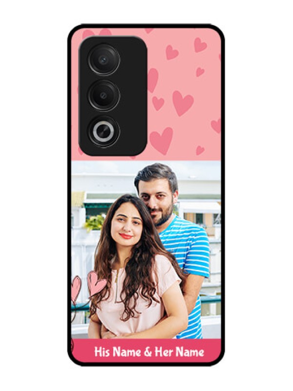 Custom Oppo A3 Pro 5G Custom Glass Phone CaseLove Design Peach Color