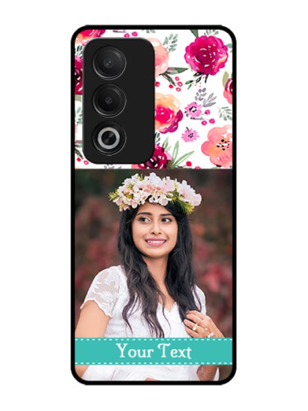 Custom Oppo A3 Pro 5G Custom Glass Phone CaseWater Colors Floral Design