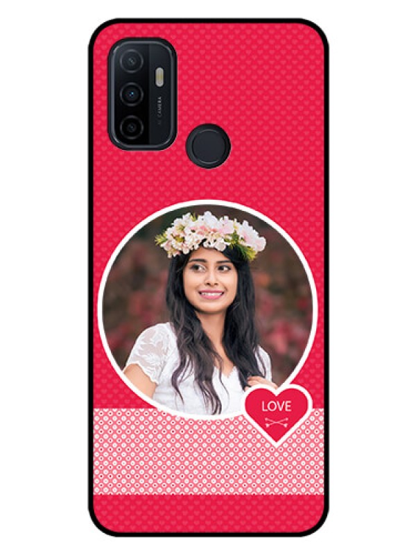 Custom Oppo A33 2020 Personalised Glass Phone Case  - Pink Pattern Design