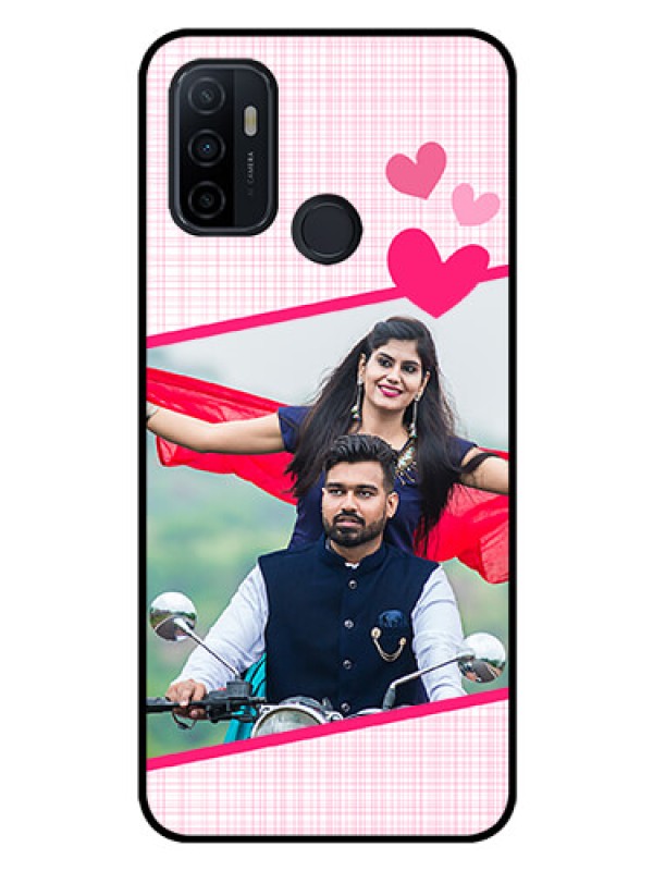 Custom Oppo A33 2020 Custom Glass Phone Case  - Love Shape Heart Design