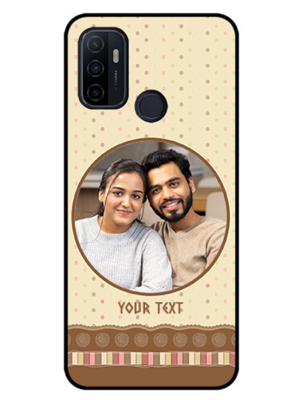 Custom Oppo A33 2020 Custom Glass Mobile Case  - Brown Dotted Mobile Case Design