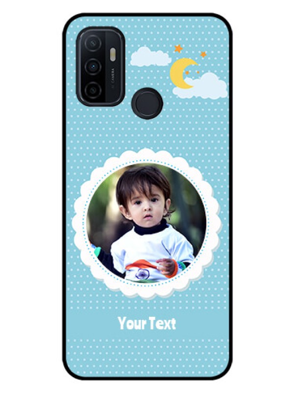 Custom Oppo A33 2020 Personalised Glass Phone Case  - Violet Pattern Design