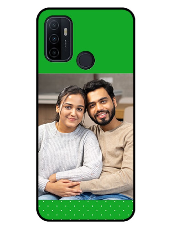 Custom Oppo A33 2020 Personalized Glass Phone Case  - Green Pattern Design