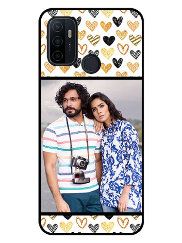 Custom Oppo A33 2020 Photo Printing on Glass Case  - Love Symbol Design