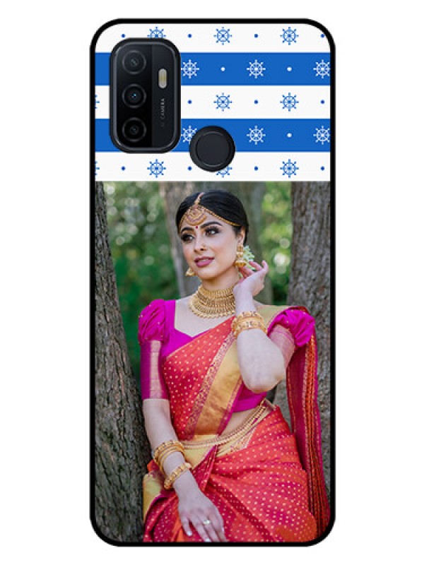 Custom Oppo A33 2020 Photo Printing on Glass Case  - Snow Pattern Design