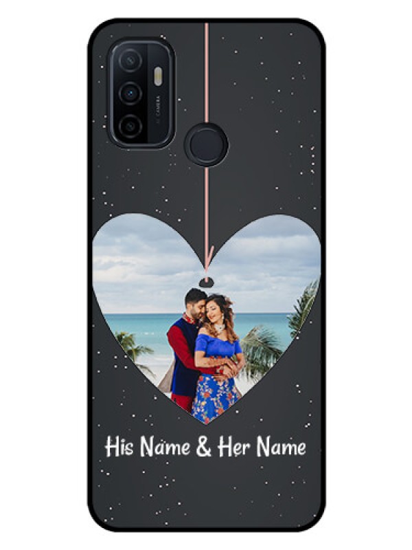 Custom Oppo A33 2020 Custom Glass Phone Case  - Hanging Heart Design