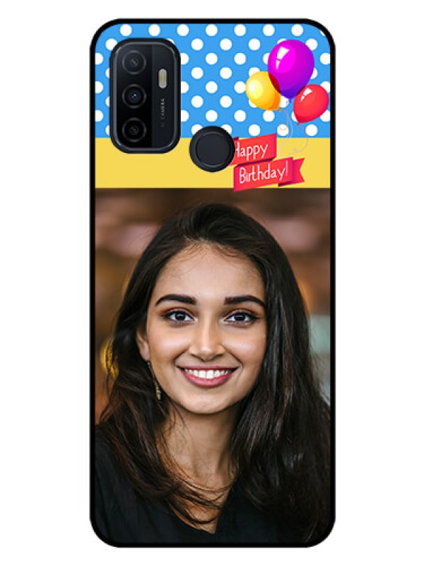 Custom Oppo A33 2020 Custom Glass Mobile Case  - Happy Birthday Design