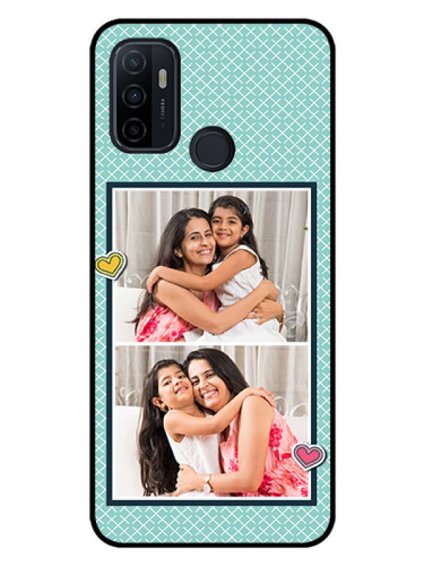 Custom Oppo A33 2020 Custom Glass Phone Case  - 2 Image Holder with Pattern Design