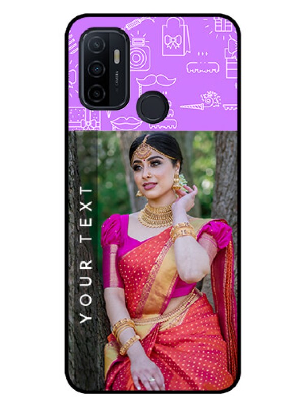 Custom Oppo A33 2020 Custom Glass Mobile Case  - Birthday Icons Design