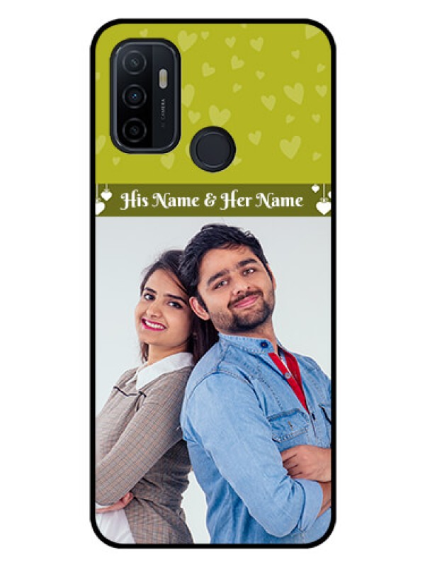 Custom Oppo A33 2020 Custom Glass Phone Case  - You & Me Heart Design