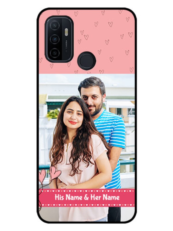 Custom Oppo A33 2020 Personalized Glass Phone Case  - Love Design Peach Color