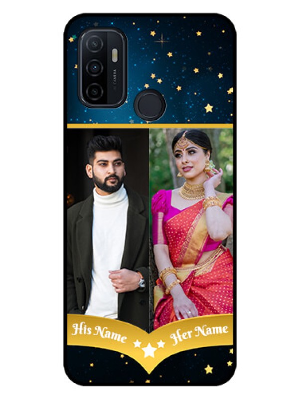 Custom Oppo A33 2020 Custom Glass Phone Case  - Galaxy Stars Backdrop Design