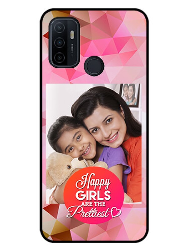 Custom Oppo A33 2020 Photo Printing on Glass Case  - Abstract Triangle Design
