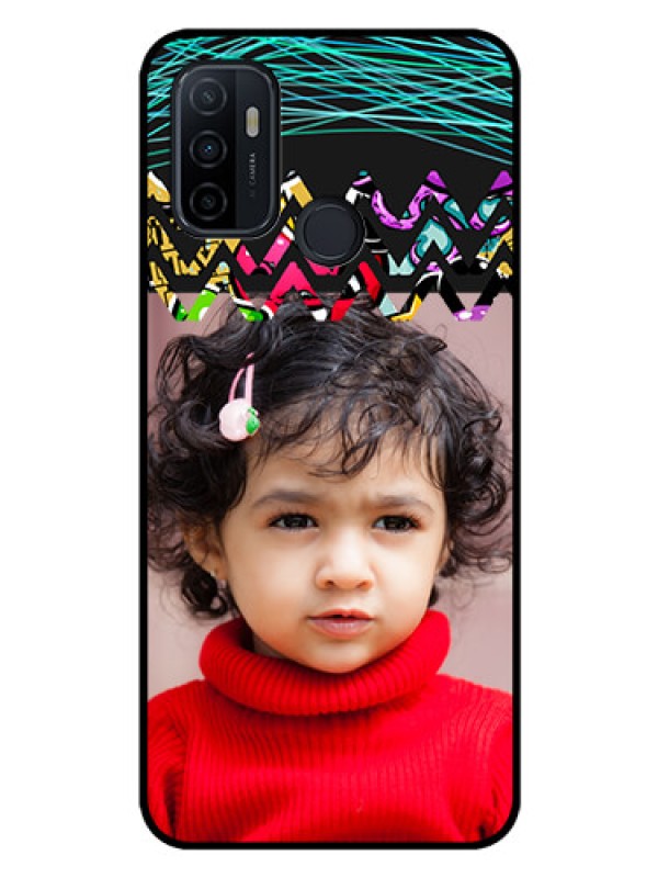 Custom Oppo A33 2020 Personalized Glass Phone Case  - Neon Abstract Design