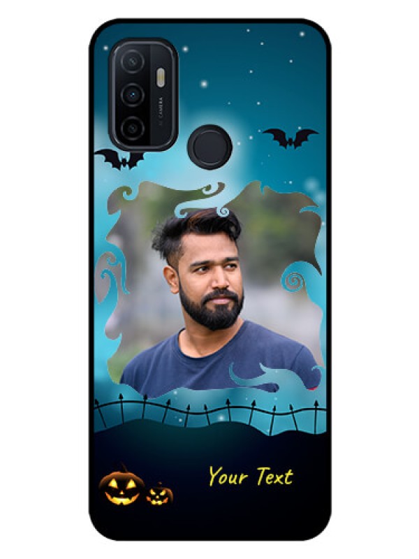 Custom Oppo A33 2020 Custom Glass Phone Case  - Halloween frame design