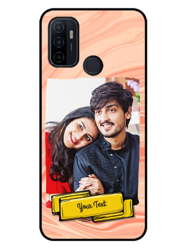 Custom Oppo A33 2020 Personalized Glass Phone Case  - Marble Texture Design