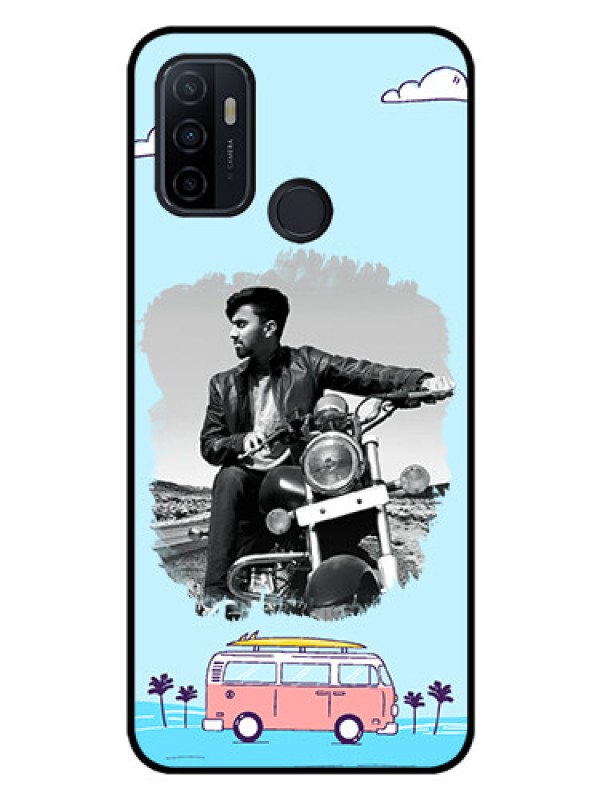 Custom Oppo A33 2020 Photo Printing on Glass Case  - Travel & Adventure Design