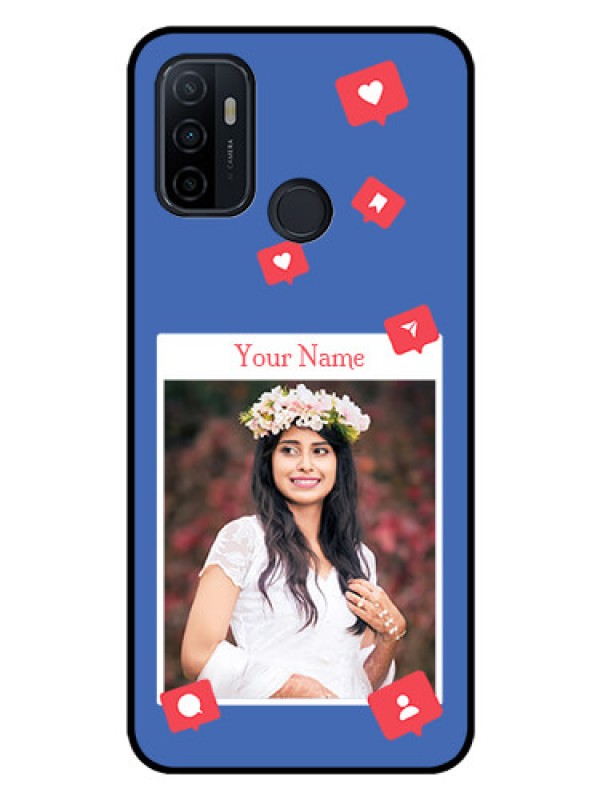 Custom Oppo A33 2020 Custom Glass Phone Case - Like Share And Comment Design