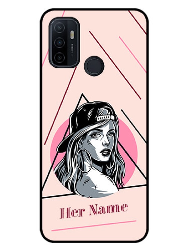 Custom Oppo A33 2020 Personalized Glass Phone Case - Rockstar Girl Design