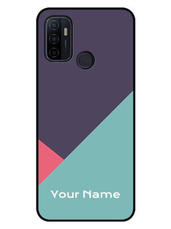 Custom Oppo A33 2020 Custom Glass Mobile Case - Tri Color abstract Design