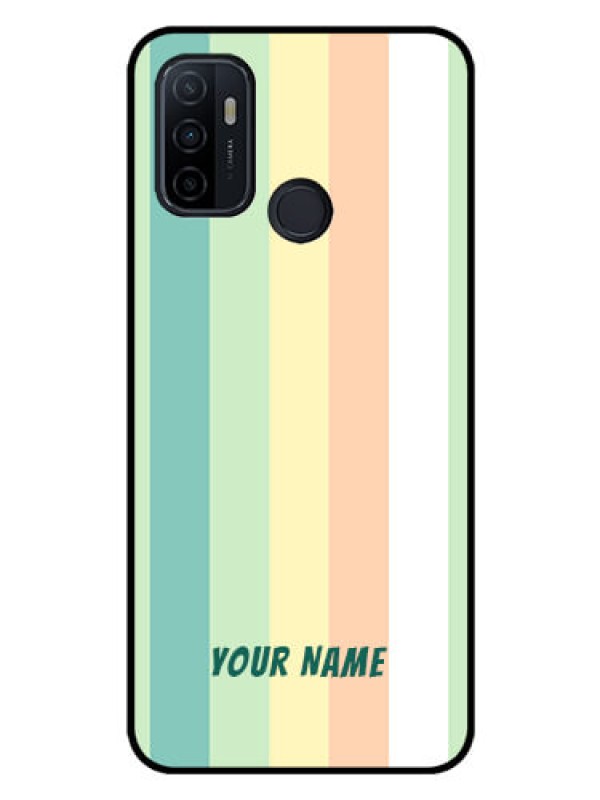 Custom Oppo A33 2020 Photo Printing on Glass Case - Multi-colour Stripes Design