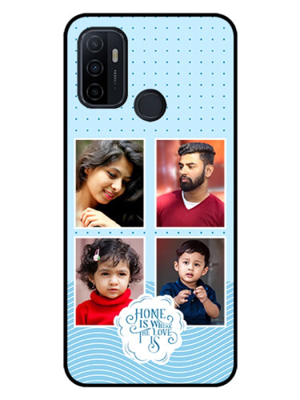 Custom Oppo A33 2020 Custom Glass Phone Case - Cute love quote with 4 pic upload Design