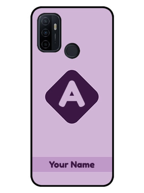 Custom Oppo A33 2020 Custom Glass Mobile Case - Custom Letter in curved badge Design