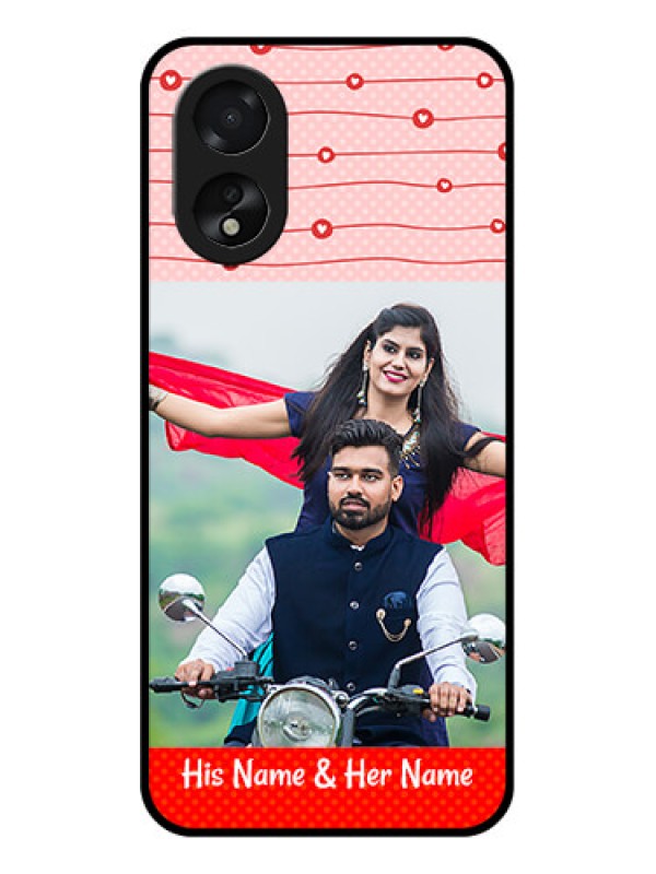 Custom Oppo A38 Custom Glass Phone Case - Red Pattern Case Design